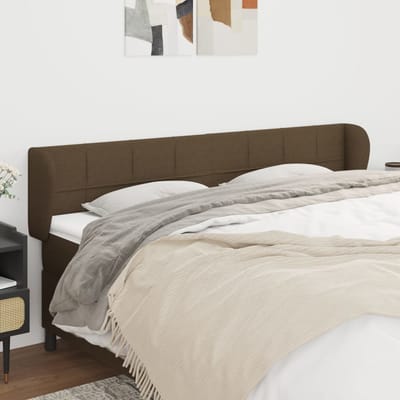 vidaXL - Hoofdbord - met - randen - 183x23x78/88 - cm - stof - donkerbruin