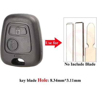 Jingyuqin Auto Afstandsbediening Sleutelbehuizing Voor Citroen C1 C4 Peugeot 107 207 307 407 206 306 406 Toyota Aygo Sleutelhanger Vervangende Behuizing 2 Knoppen gray