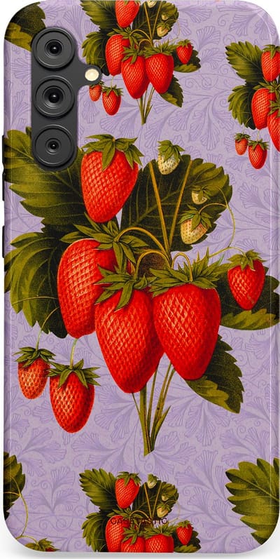 Casetastic Hoesje Geschikt voor Samsung A34 (5G) - Stijlvolle Beschermende Duo-layer Case - Wilde aarbei