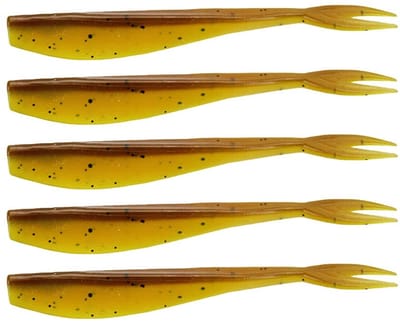 Dailygoods- Swimbaits 50 Stuks - Zacht Plastic Aas - Paddle Tail - Topwater Vissen - 70mm Goud - Realistische Visnok - Visaas