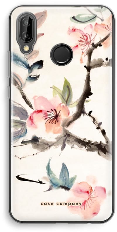 Case Company® - Hoesje geschikt voor Huawei P20 Lite hoesje - Japanse bloemen - Soft Cover Telefoonhoesje - Bescherming aan alle Kanten en Schermrand