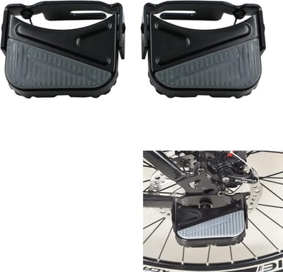 SNQ Fiets Achter Pedaal - Vouw Pedaal - Voetsteun - Mtb - Fiets Accessoires Pedaal - Universele Voetsteun Voetsteun As Verleng Pedaal - Zwart - 1 Paar - 9.1 X 9.4 Cm