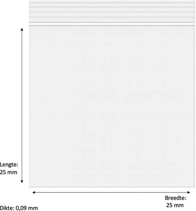100x Gripzakjes 25 x 25mm 90 micron transparant - Ziplock Bags Blanco - Uitdeelzakjes