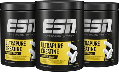 ESN Ultrapure Creatine Giga Caps, 3 x 300 Capsules Voordeelverpakking, 300 Porties Creatine Monohydraat - Vegan