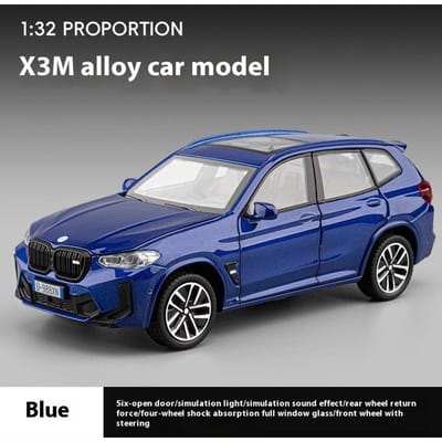1:32 X3M Modèle Réduit de Voiture en Alliage, Avec Fonctions Sonores et Lumineuses, Ornements de Collection pour Décoration Intérieure, Cadeaux pour Passionnés de Voiture