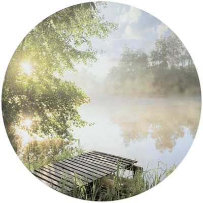 Glasschilderij Ochtend aan het water - Ø 70 - Glas - REINDERS