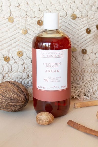 Biologische Shampoo en Douchegel Marseille met Arganolie - frisse geur - handgemaakt in Frankrijk 500ml