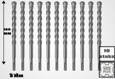 10 stuks 8 x 160 Betonboor Hamerboor SDS PLUS