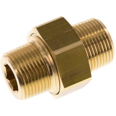 R 3/4'' Messing Borstnippel 3-delig met Conische afdichting 16 Bar - FL2S-M-B-034R-C