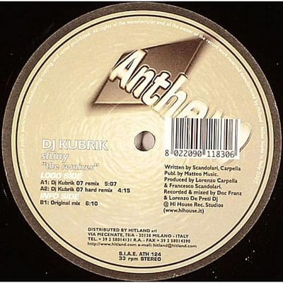 12 inch Plaat DJ KUBRIK - Glanzend (De Remixen) ATH124 Anthem 2007 Italië Dance & Electronica Gebruikt white