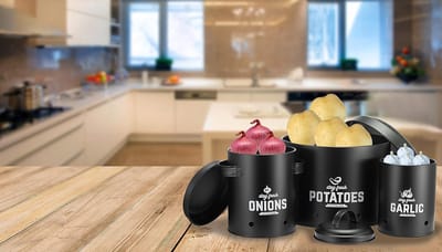 Voorraaddozen set aardappelcontainers, knoflookpot, uienpot, voorraaddozen, voorraaddozen, opslag, keuken