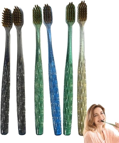 Tandenborstel Set - Zachte Borstels - Dagelijkse Mondhygiëne - Antislip Handgreep - 6 Stuks - Gekleurd