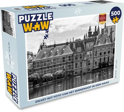 Puzzel Den Haag - Binnenhof - Zwart - Wit - Legpuzzel - Puzzel 500 stukjes
