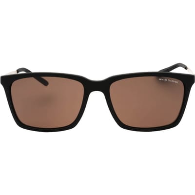 Armani Exchange bruine lens matzwarte zonnebril