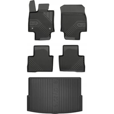 Frogum 77 & DryZone - Automattenset en Kofferbakmat - Geschikt voor Toyota RAV4 V (vanaf 2019) - Automaat - Laser-fit Pasvorm - TPE Rubber