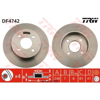 Remschijf TRW DF4742