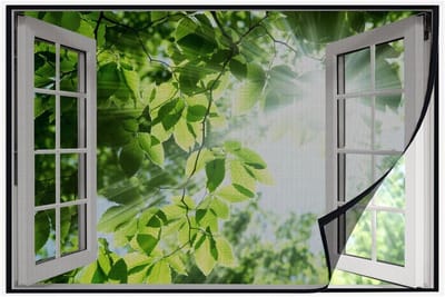 Raamhor - Insectenwering - Houdt insecten buiten - Lijmmontage zonder boren - 85x130cm - Zwart
