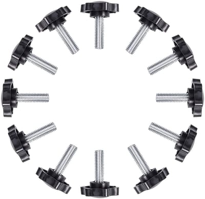 Dailygoods- Duimschroef M8x25mm - 12 Stuks - Pruimenbloesem Vorm - Metaal/Kunststof - Eenvoudig te Installeren - Brede Toepassing - Handgreep