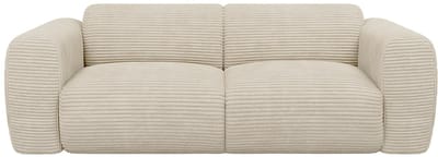 Vente-unique Driezitsbank in beige ribfluweel - POGNI van Maison Céphy