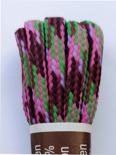 Tana Veter - Roze/Groen/Zwart/Bruin/Lila - Meerkleurig - Rond - Koord Veters - Lengte 90 cm - Dikte 4,5 mm - Schoenveter