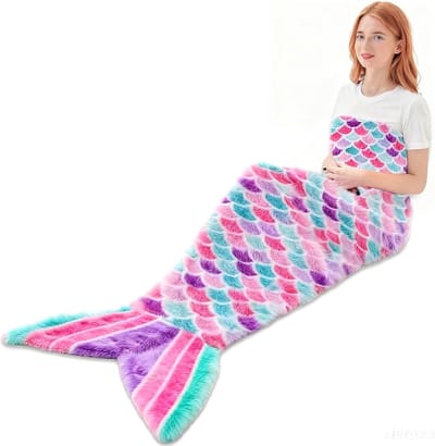 Luxe Zeemeerminstaart Deken voor Volwassenen - Comfortabele Flanellen Plaid