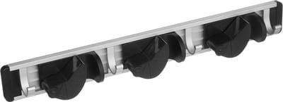 Bezemhouder met ophanghaken Five® - Zwart - Anti-slip | Wandmontage