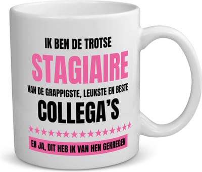 Akyol - de trotse stagiaire koffiemok - theemok - Stagiair - beste stagiaire - werk - afscheidscadeau - verjaardagscadeau - kado - 350 ML inhoud