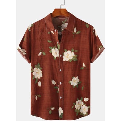 Zomerse Bloemen 3D Print Heren Korte Mouw Shirt Los Hawaïaans Stijl Shirt Casual Strand Vakantie Enkele Rij Knoopjes Top 2XL
