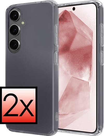 Hoesje - 2 Stuks - Geschikt voor Samsung Galaxy A55 - Sterk & Shockproof - Case Siliconen - Back Cover - Telefoon Hoes - Transparant