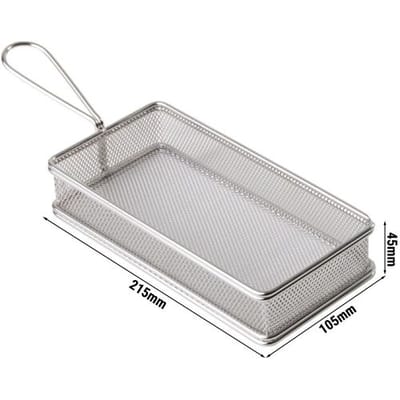 GGM Gastro (6 Stück) Servier Frittierkorb - SNACKHOLDER - Edelstahl - 215x105mm - Silber
