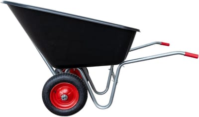 Tuinkruiwagen 2 wielen - Tuinwagen kar - Materiaal vervoeren - Verbeterde stabiliteit - 160 liter kuip - Grijs