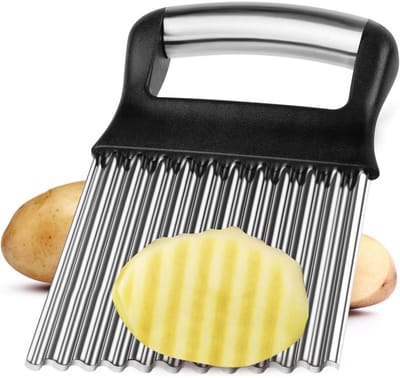 longziming -Golfvormige Groentesnijder - Golfmes Snijtool - Handmatige Keukenhulp - Efficiënt Golfpatroon Snijden - Veilige Ergonomische Grip - Corrosiebestendig Design - Moeiteloze Bereiding Voor Thuis - 1 Stuk