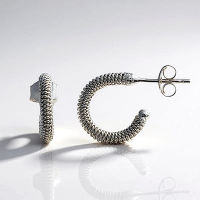 Cavill - 925 Sterling Zilveren Oorbellen - Spiraalvormig Design - Lichtgewicht - 13 mm - Elegante Dames Hoepels - Modern & Comfortabel