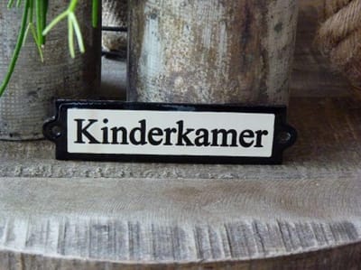 Emaille deurbordje recht 'Kinderkamer'