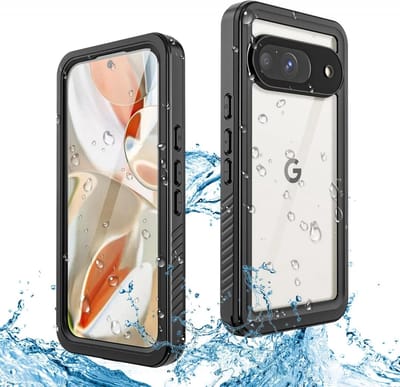 SBG Outdoor Case Waterdicht Transparant Hoesje geschikt voor Google Pixel 9 | Shockproof | Onderwater tot twee meter | Antislip greep | IP68-gecertificeerd | Doorzichtig / Zwart