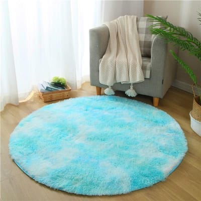 Verdikt Rond Tie-dye Tapijt Verloopkleur met Lange Deken Bedmat Kamerdecoratie Ins Stijl 50*50cm（1.0）