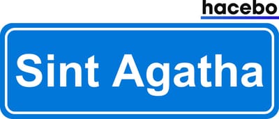 Hacebo - Plaatsnaam Sticker - 29x10 CM - Sint Agatha sticker - Verkeersborden sticker - grappige cadeaus - Sint Agatha