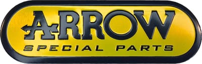 Aluminium hittebestendige Uitlaat Sticker logo Arrow 95x32 mm - Dempersticker - 3D sticker