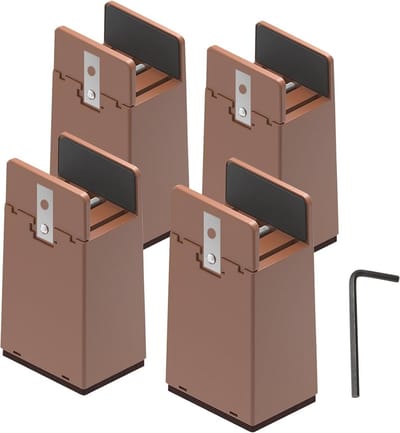 Set van 4 verstelbare meubelverhogingen van 10 cm voor bed, tafel, stoel en bank - Ondersteunt 1000 lbs