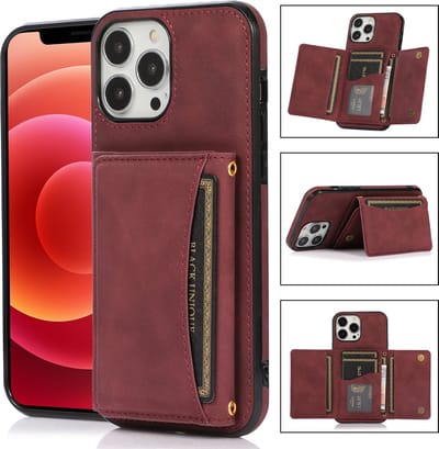 Apple iPhone 13 Pro Max Back Cover | PU Lederen Telefoonhoesje | Pasjeshouder | Kwaliteit | Rood