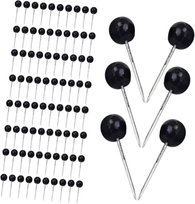 Decoratieve Kaartspelden - Duimspijkers Prikbord - Muurdecoratie Organiseren - Stevige Ronde Kop - 900 Stuks - Zwart