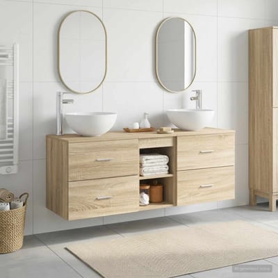 vidaXL - Badkamerkast - set - 3 - st - Sonoma - Eiken - 49,5 - x - 41 - x - 64,5 - cm