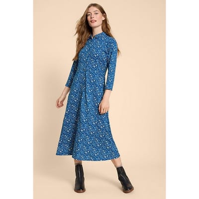 White Stuff Rua Jersey Shirt Dre Navy Printed Size: 10 REGULAR | Shirt Dresses Outlet | Dames | Blauw