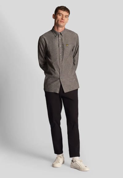 Lyle & Scott - Overhemd Donkerblauw Lyle&scott Linen Lange Mouw Overhemd Donkerblauw Lw2004v Z271