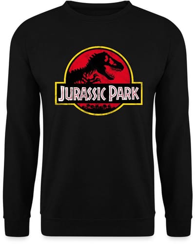 Jurassic Park Klassiek Logo In Rood Met T-Rex Sweater Heren