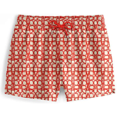 "Red Geometric" Zwemshorts