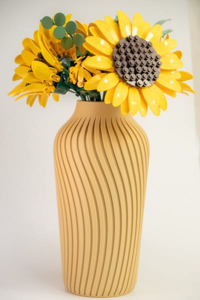 Maerc Design - Harmony vaas - H25cm - voor zijdenboeket of droogbloemen - Van gerecycled plastic - Moderne vaas