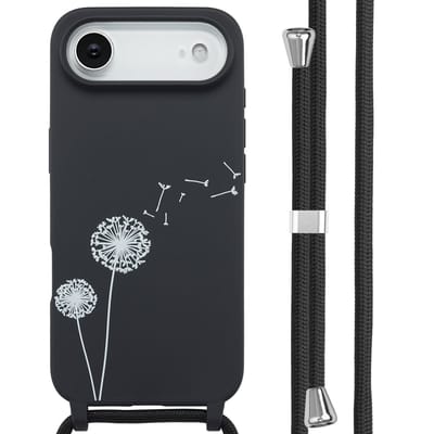 imoshion Hoesje - Geschikt voor Apple iPhone 17 Air - Siliconen design hoesje met koord - Dandelion Black