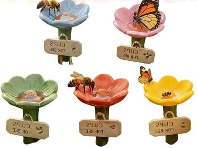 5 stuks bijendranken voor de tuin, veilige drinkplaatsen voor bijen en vlinders, insectendrinken buiten, bestuivers aantrekken met cups