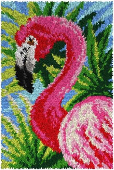 Knoopkleed ORCHIDEA - Flamingo - met knoophaak - 50 x 75cm